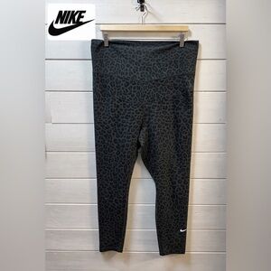 NIKE Black Leopard Print Dri-FIT Maternity Leggings XXL